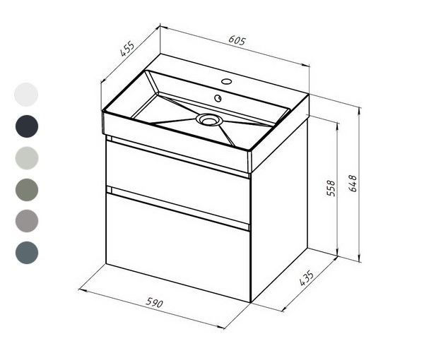 тумба с раковиной ALLEN BRAU INFINITY 60